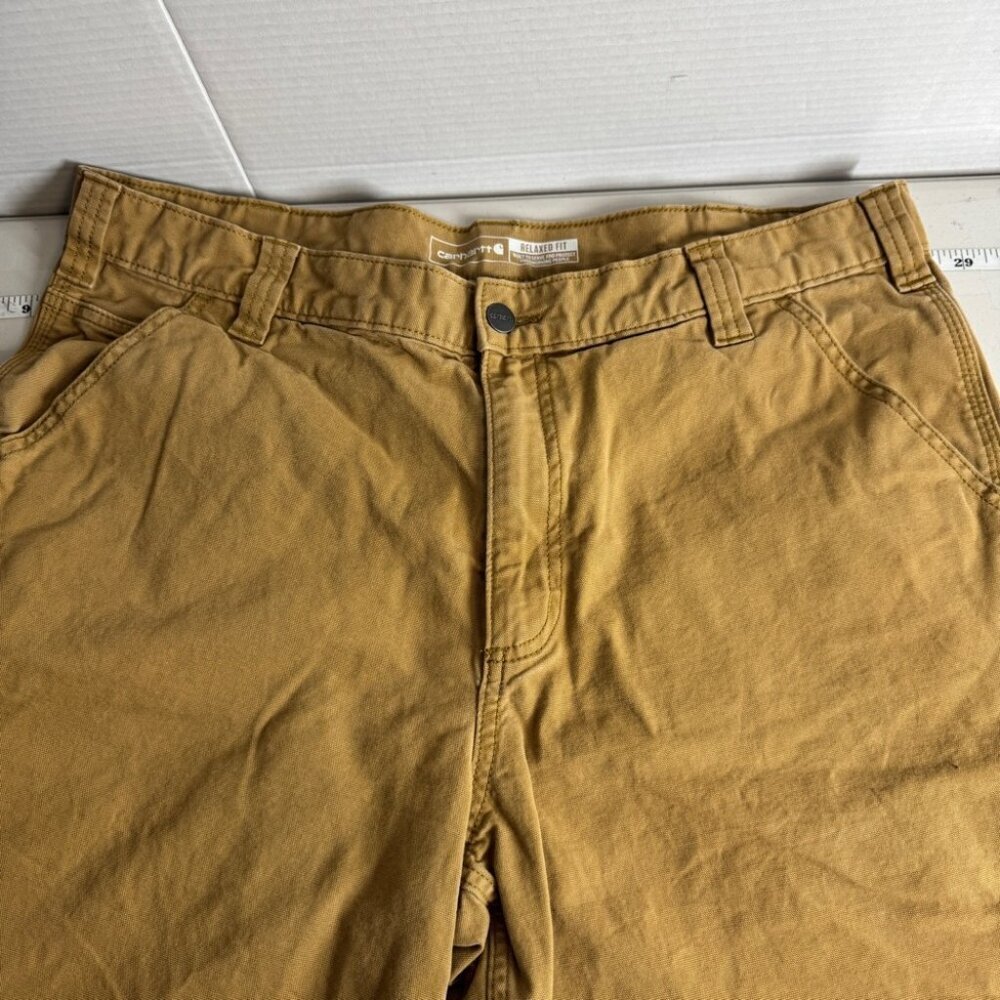 Carhartt Rugged Flex Relaxed Fit Brown Knee length Cargo Shorts Size 38 - Picture 3 of 15